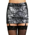 thumbnail image 1 of ToBeInStyle Women's Mini Skirt with Attached Garters - Black, 1 of 6