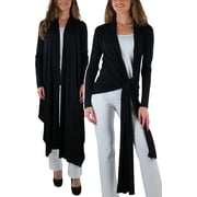 ToBeInStyle Womens Multi-Purpose Wrap Shawl Cardigan - Black - Medium