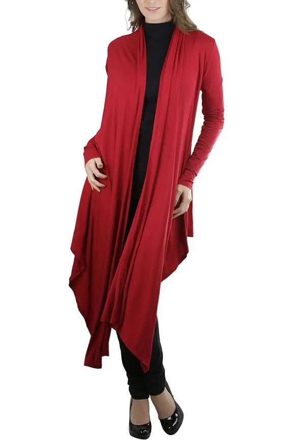 Women's Multi-Purpose Wrap Shawl Cardigan - Burgundy - Medium