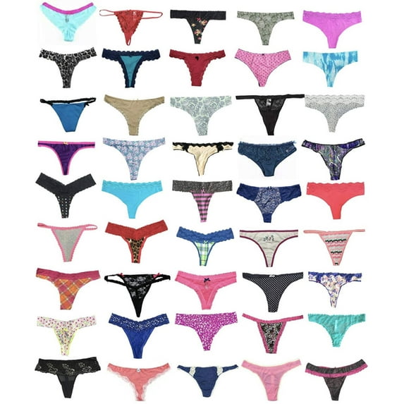 ToBeInStyle Women's Pack of 12 Mystery Panties - Thongs - L