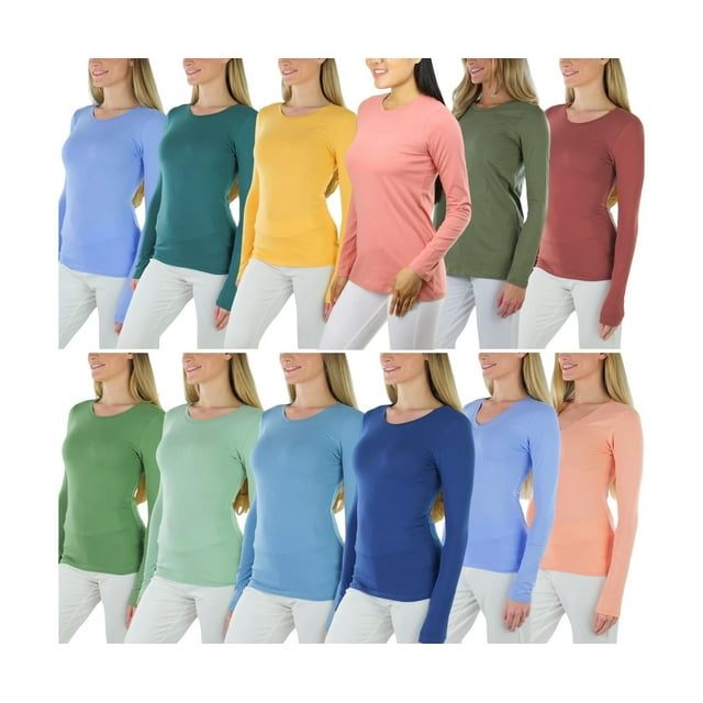 ToBeInStyle Women's Pack of 2 Randomly Assorted Long Sleeve T-Shirts - 3XL