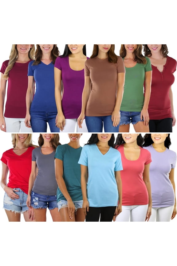 Women's Pack of 2 Randomly Assorted Short Sleeve T-Shirts - Large