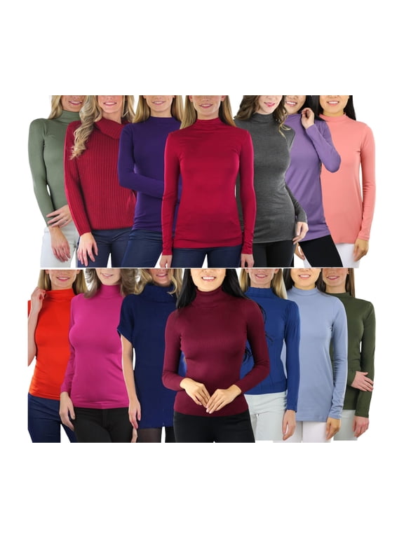 Women's Mystery Pack of 2 High Neck Pullover Sweaters - Randomly Selected Styles and Colors - Medium