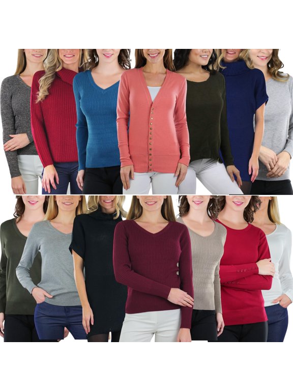 Women's Mystery Pack of 2 Sweaters - Randomly Selected Styles and Colors - Large