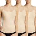 thumbnail image 1 of ToBeInStyle Women's Pack of 3 Fitted Slimming Adjustable Spaghetti Strap Camisole - Beige - 2XL/3XL, 1 of 3
