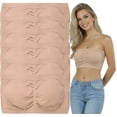 thumbnail image 1 of ToBeInStyle Women's Pack of 3 or 6 Seamless Classic Ruched Tube Top Bras w/ Removable Pads - 6 Pack: Beige - One Size Plus, 1 of 4
