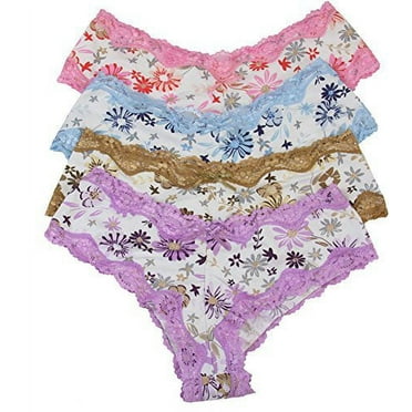 ToBeInStyle Women's Pack of 4 Floral Pattern Brief Panties