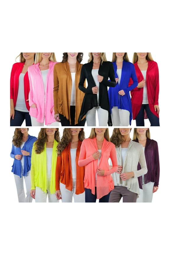 Women's Pack of 4 Randomly Selected Long Sleeve Cardigans - Medium