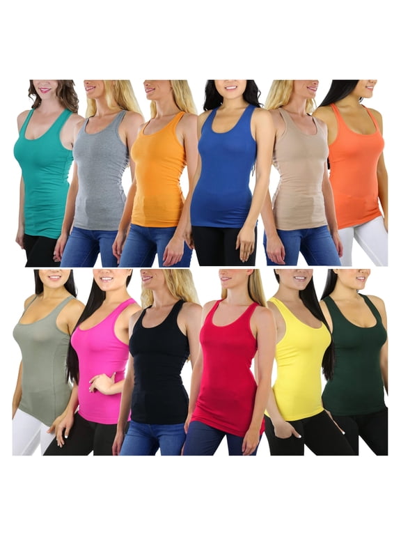 Women's Pack of 5 Randomly Selected Racerback Tank Top - Medium