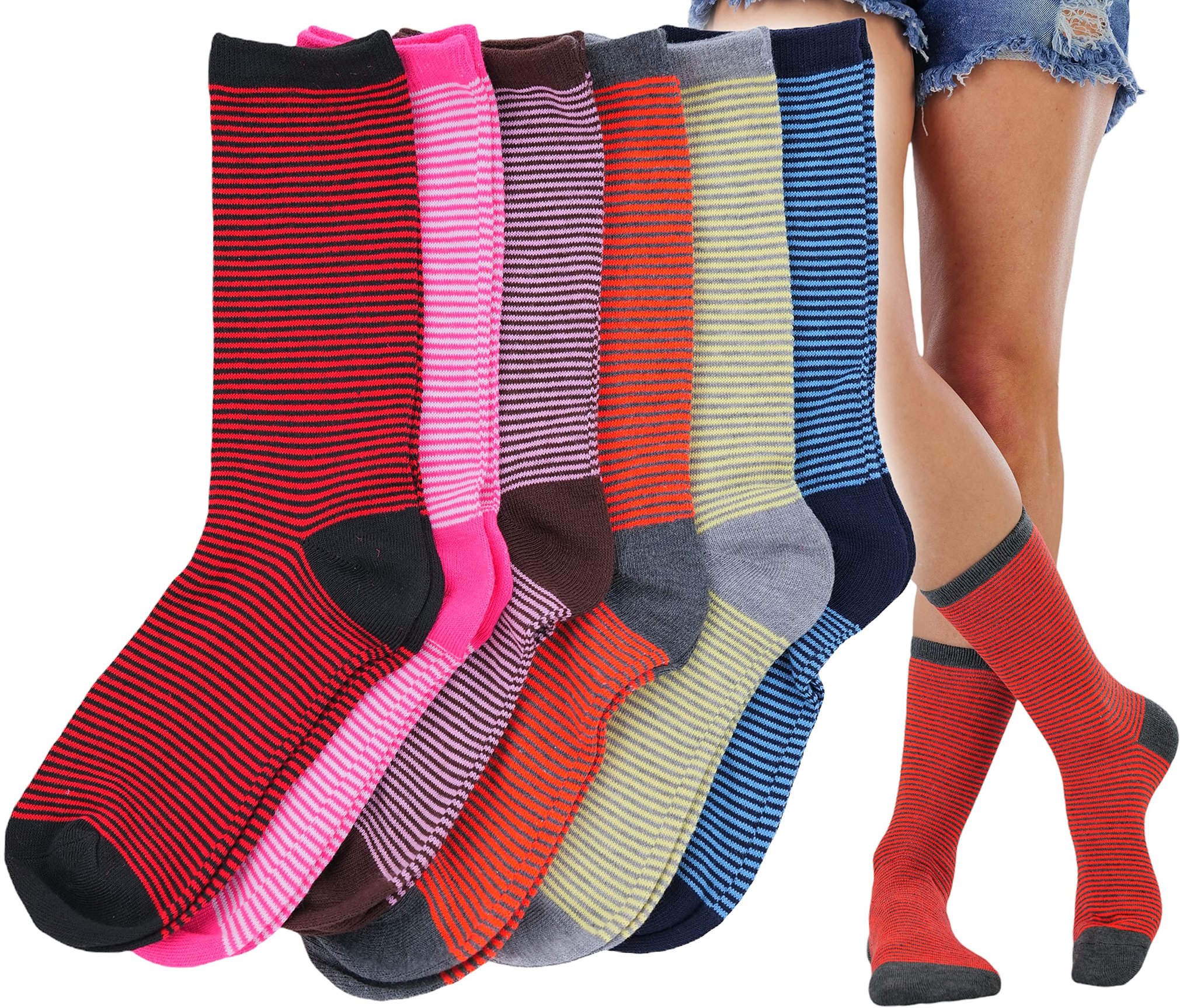 No Nonsense Women's Roll Top Crew Sock, 4 Pack