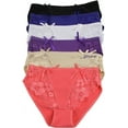 thumbnail image 1 of ToBeInStyle Women's Pack of 6 Floral Lace Trim Briefs with Bow Detail, 1 of 3