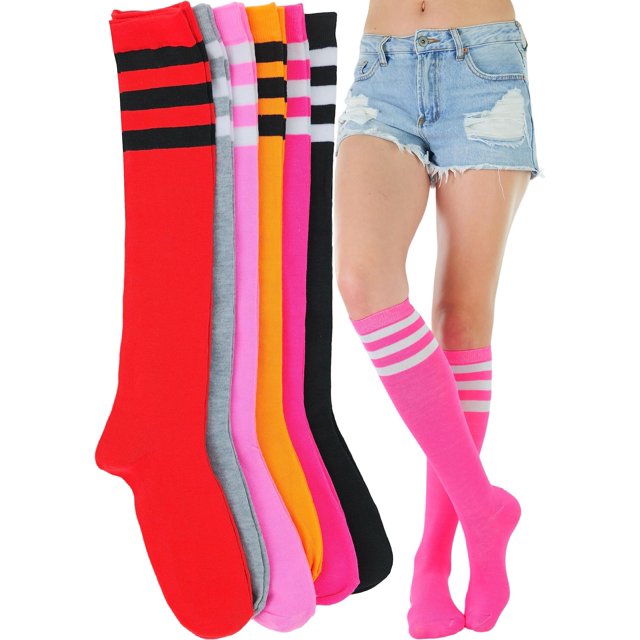 ToBeInStyle Women's Pack of 6 Knee High Socks Colorful Assorted Socks
