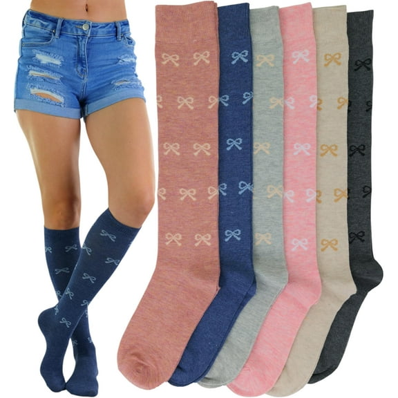 ToBeInStyle Women's Pack of 6 Knee High Socks