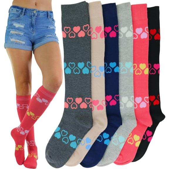 ToBeInStyle Women's Pack of 6 Knee High Socks