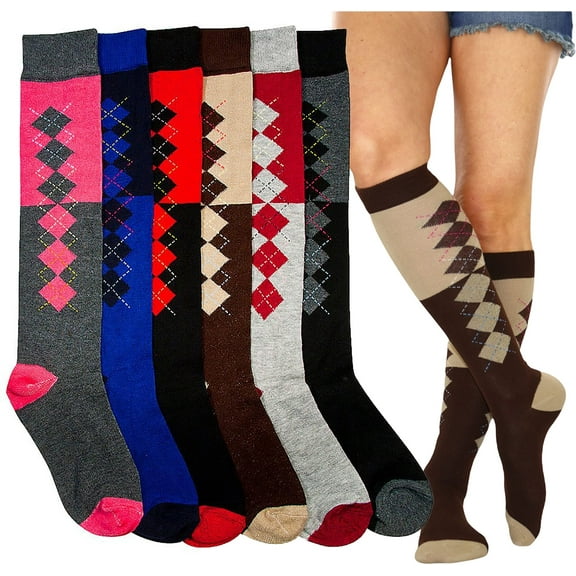 ToBeInStyle Women's Pack of 6 Knee High Socks