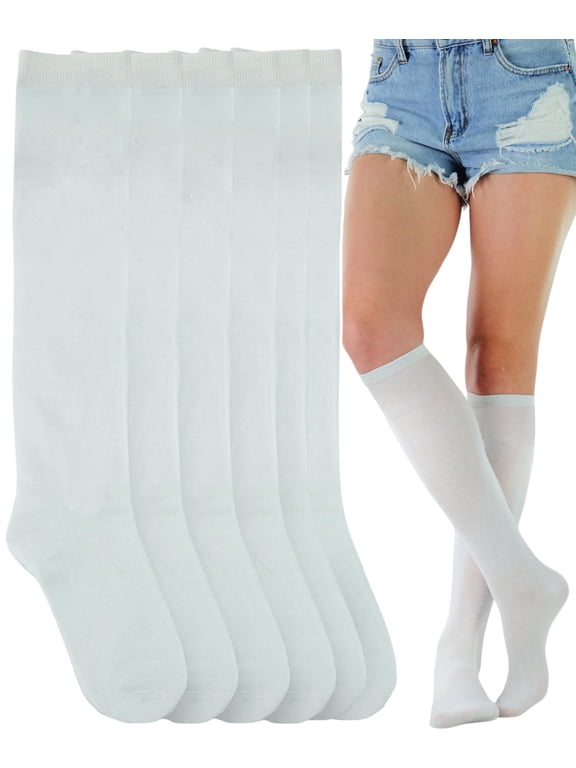 Women's Pack of 6 Knee High Socks