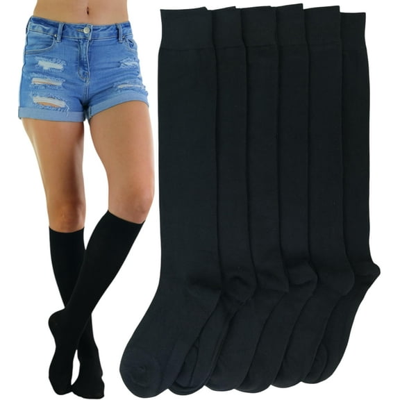 ToBeInStyle Women's Pack of 6 Knee High Socks
