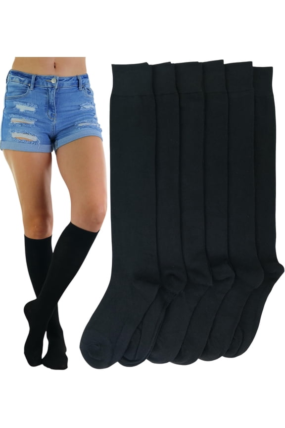 Women's Pack of 6 Knee High Socks