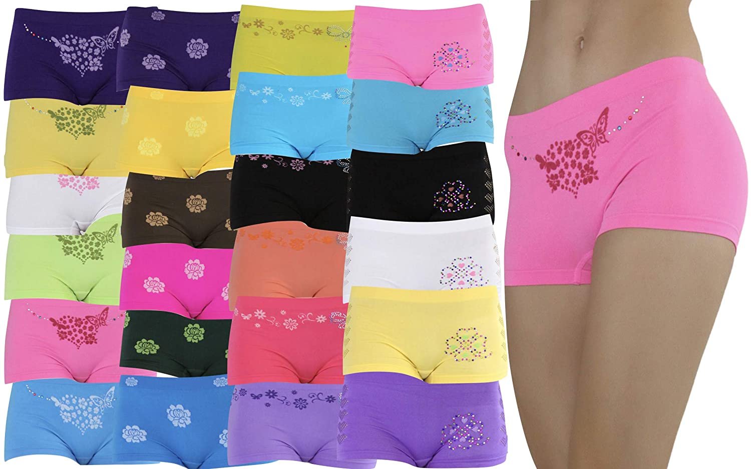 Women's Seamless Boyshorts, Red, One Size