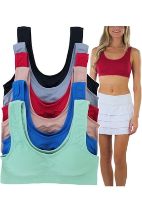 Women's Pack of 6 Padded Double Scoop Comfort Lounging Bras