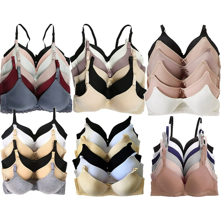 ToBeInStyle Women's Pack of 6 Random Assorted Print Wireless Bras - Basics  - 36C