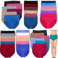 thumbnail image 1 of ToBeInStyle Women's Pack of 6 Randomly Assorted Plus Sized High Waisted Briefs - 3X, 1 of 7