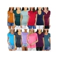 thumbnail image 1 of ToBeInStyle Women's Pack of 6 Randomly Assorted Short Sleeve T-Shirts - Small, 1 of 9