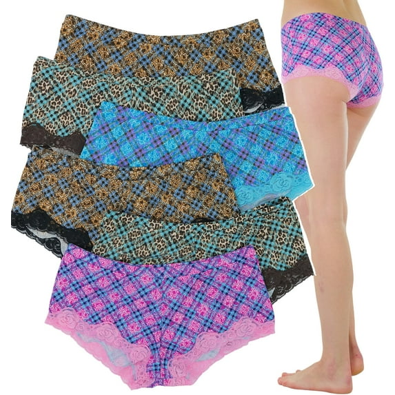 ToBeInStyle Women's Pack of 6 Ribbon Bow Decorated Underwear