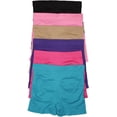 thumbnail image 1 of ToBeInStyle Women's Pack of 6 Seamless Pinstripe Long Boyshorts, 1 of 6