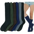thumbnail image 1 of ToBeInStyle Women's Pack of 6 Soft & Cozy Fuzzy Fleece Plush Knee High Socks - Dark Colors - One Size, 1 of 7