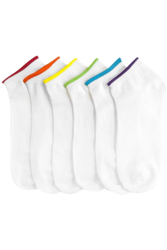 Women's Pack of 6 Stretchy Poly-Spandex Blend Socks