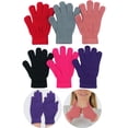 thumbnail image 1 of ToBeInStyle Women's Pack of 6 of Acrylic Stretchy Fuzzy Everyday Winter Gloves - One Size, 1 of 7