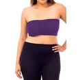 thumbnail image 1 of ToBeInStyle Women's Plus Size Bandeau Wire Free Shirred Center Tube Bras Purple, 1 of 3
