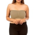 thumbnail image 1 of ToBeInStyle Women's Plus Size Bandeau Wire Free Shirred Center Tube Bras, 1 of 3