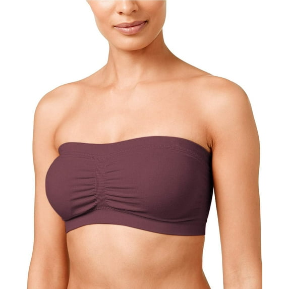 ToBeInStyle Women's Plus Size Removable Pads Ruched Bandeau Tube Bras