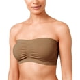 thumbnail image 1 of ToBeInStyle Women's Plus Size Removable Pads Ruched Bandeau Tube Bras, 1 of 2