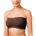 thumbnail image 1 of ToBeInStyle Women's Plus Size Removable Pads Ruched Bandeau Tube Bras, 1 of 2