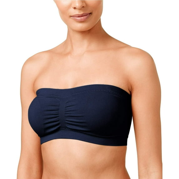 ToBeInStyle Women's Plus Size Removable Pads Ruched Bandeau Tube Bras