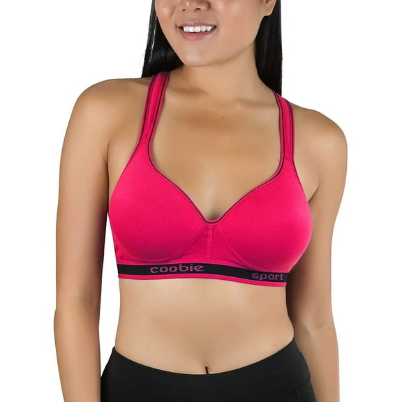 ToBeInStyle Women's Pull-Over Racerback Sports Bra w/Jennifer Sport Text Print
