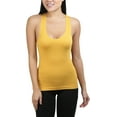 thumbnail image 1 of ToBeInStyle Women's Racerback Elastic Form Fitting Tank Top - Mustard - One Size, 1 of 3