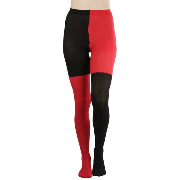 ToBeInStyle Women's Red & Black Mismatch Pantyhose - Red/Black - One Size
