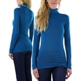 thumbnail image 1 of ToBeInStyle Women's Relaxed fit Long Sleeve Soft and Stretchy Turtleneck Shirt, 1 of 7
