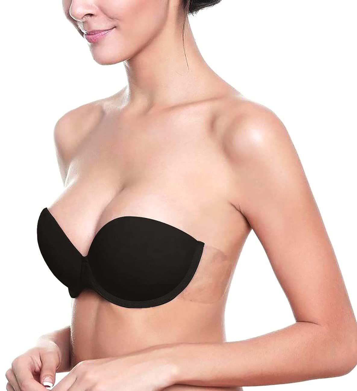 ToBeInStyle Women's Reusable Backless Strapless Self Adhesive Underwire Balconette  Bra 