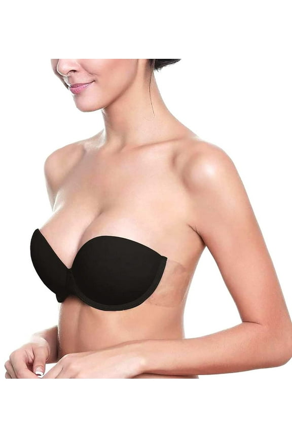 Women's Reusable Backless Strapless Self Adhesive Underwire Balconette Bra
