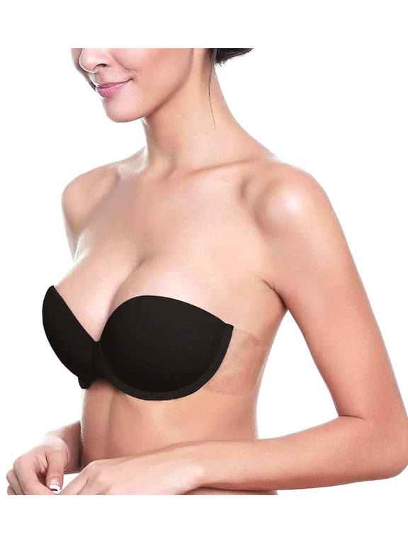 Women's Reusable Backless Strapless Self Adhesive Underwire Balconette Bra