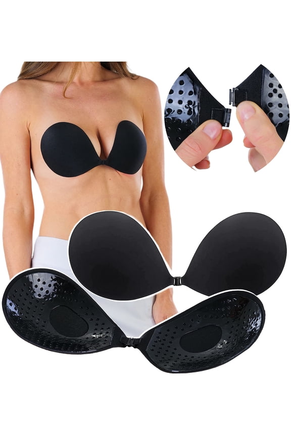 Women's Reusable Self Adhesive Round Shaped Silicone Breast Enhancer Bra
