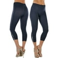 thumbnail image 1 of ToBeInStyle Women's Rhinestone Accent Ruched Capri Leggings, 1 of 7