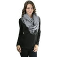 thumbnail image 1 of ToBeInStyle Women's Ribbed Fringe Infinity Scarf - Light Gray, 1 of 5