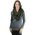 thumbnail image 1 of ToBeInStyle Women's Ribbed Fringe Infinity Scarf - Olive, 1 of 5