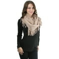 thumbnail image 1 of ToBeInStyle Women's Ribbed Fringe Infinity Scarf - Peach, 1 of 5